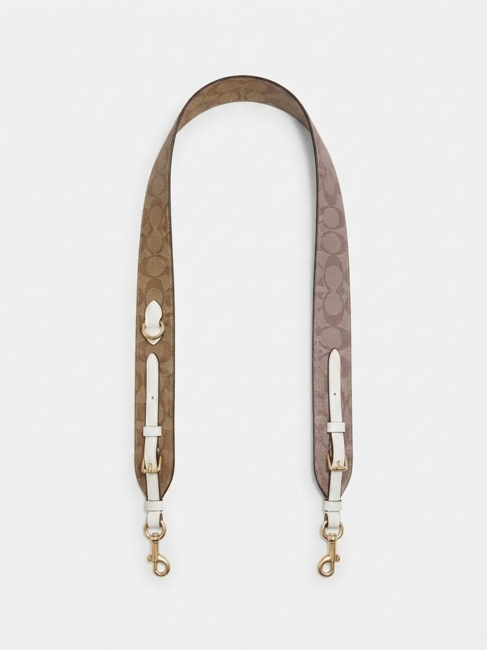 Coach Two-Tone Signature Canvas Detachable Strap in Brown and Taupe
